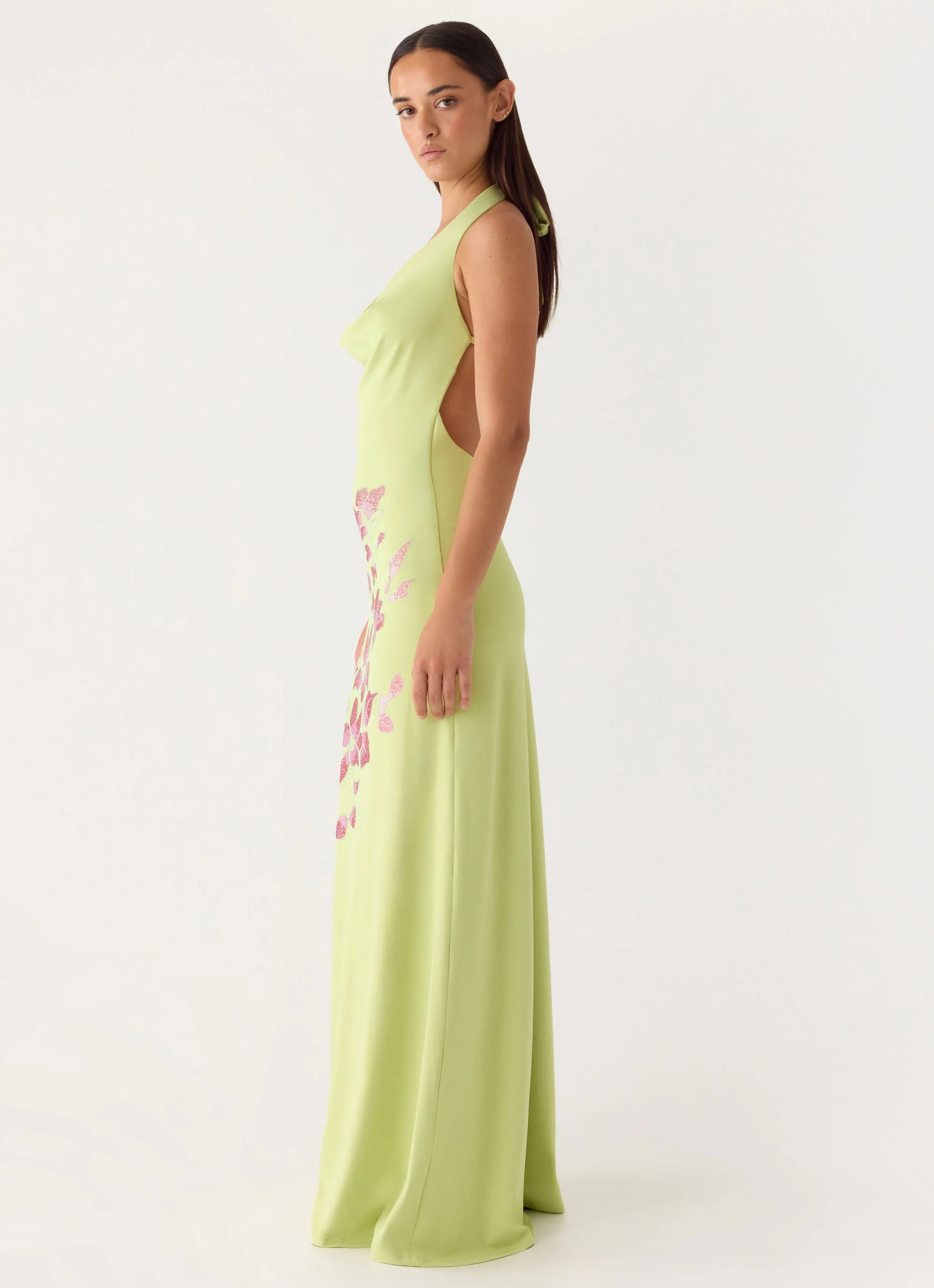 Quaresma Embellished Maxi Dress - Lime