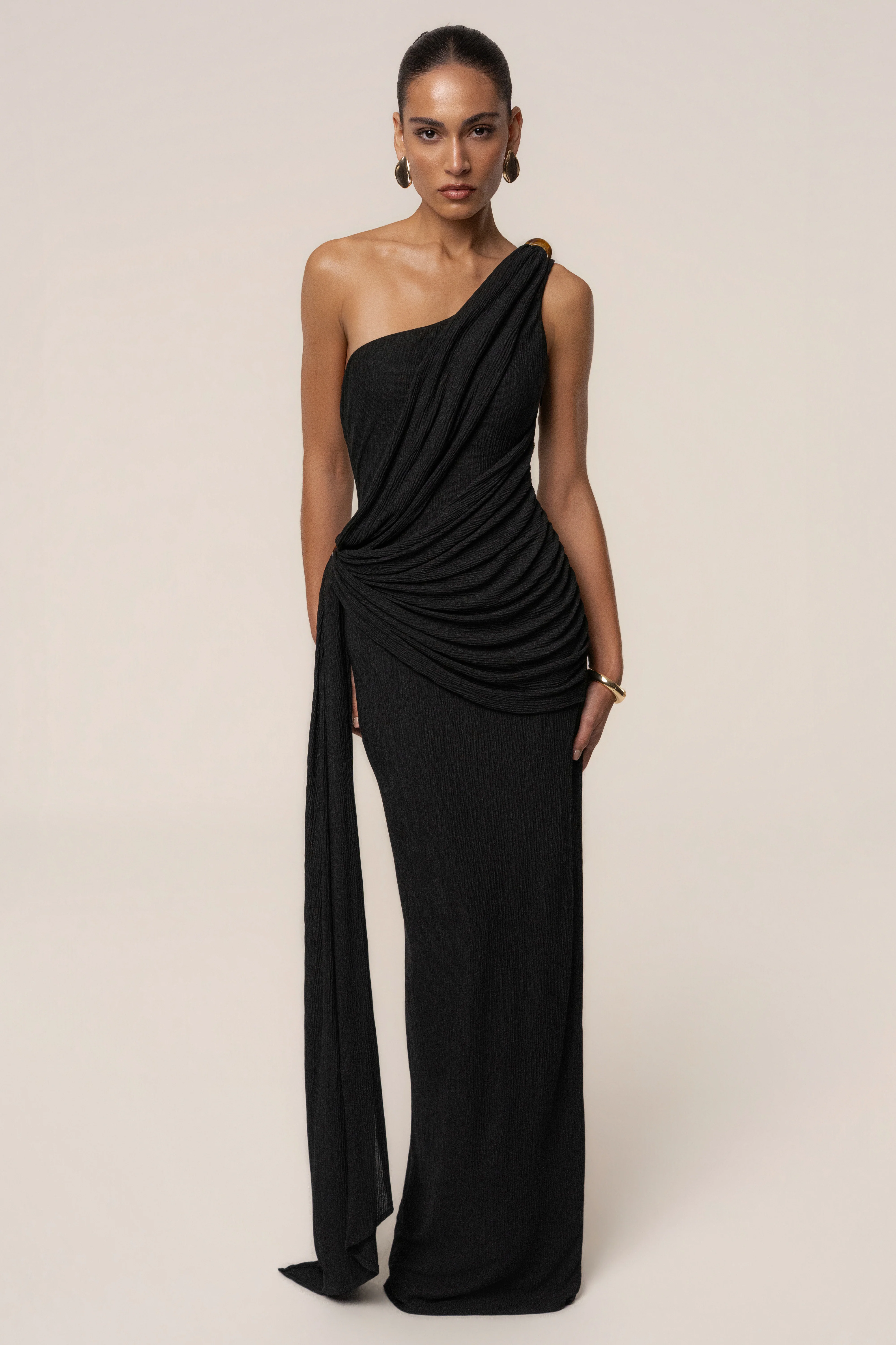 Black Rich Mocha Wrap Dress