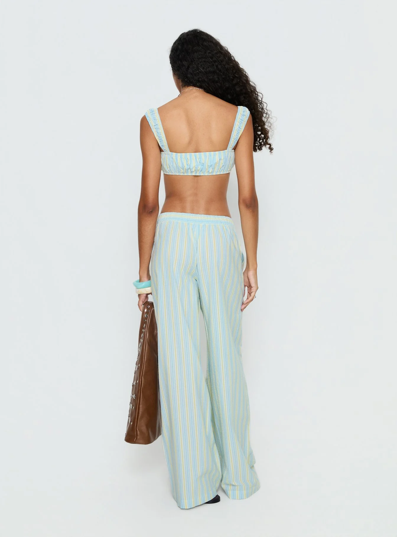 Talyssa Elasticated Waist Pants Blue Stripe