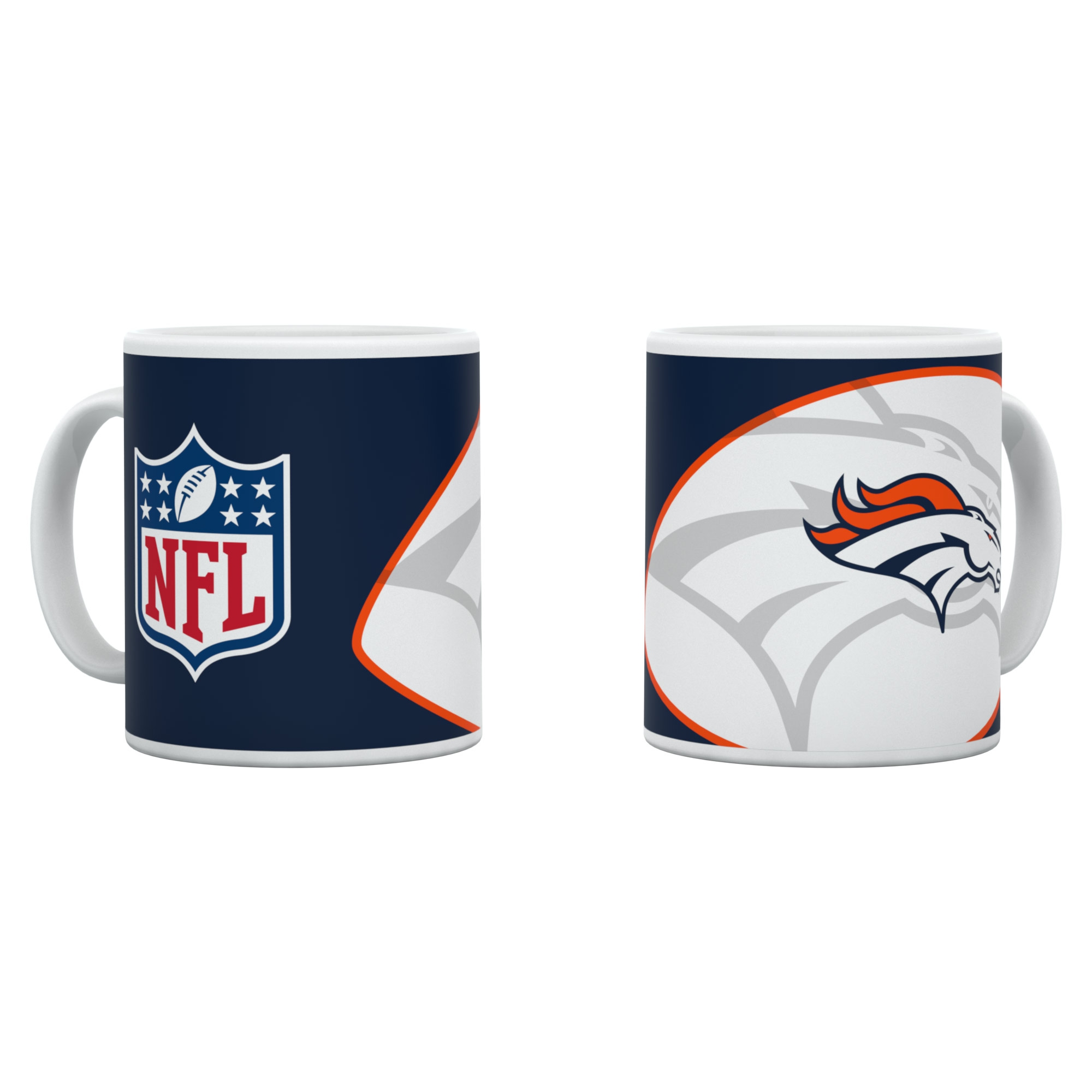 Denver Broncos Shadow Logo & Shield NFL Mug (330 ml)
