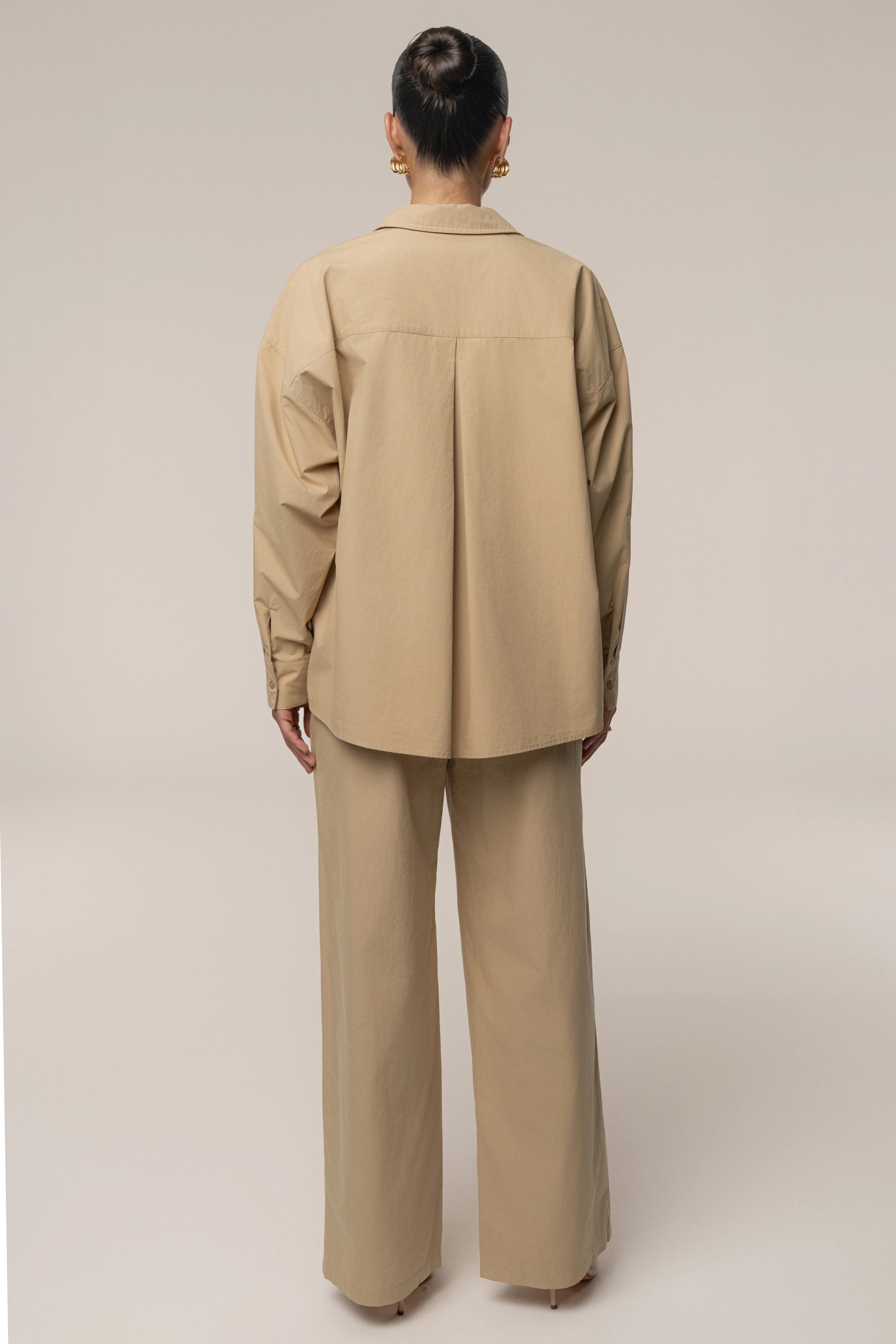 Beige Leon Poplin Pant