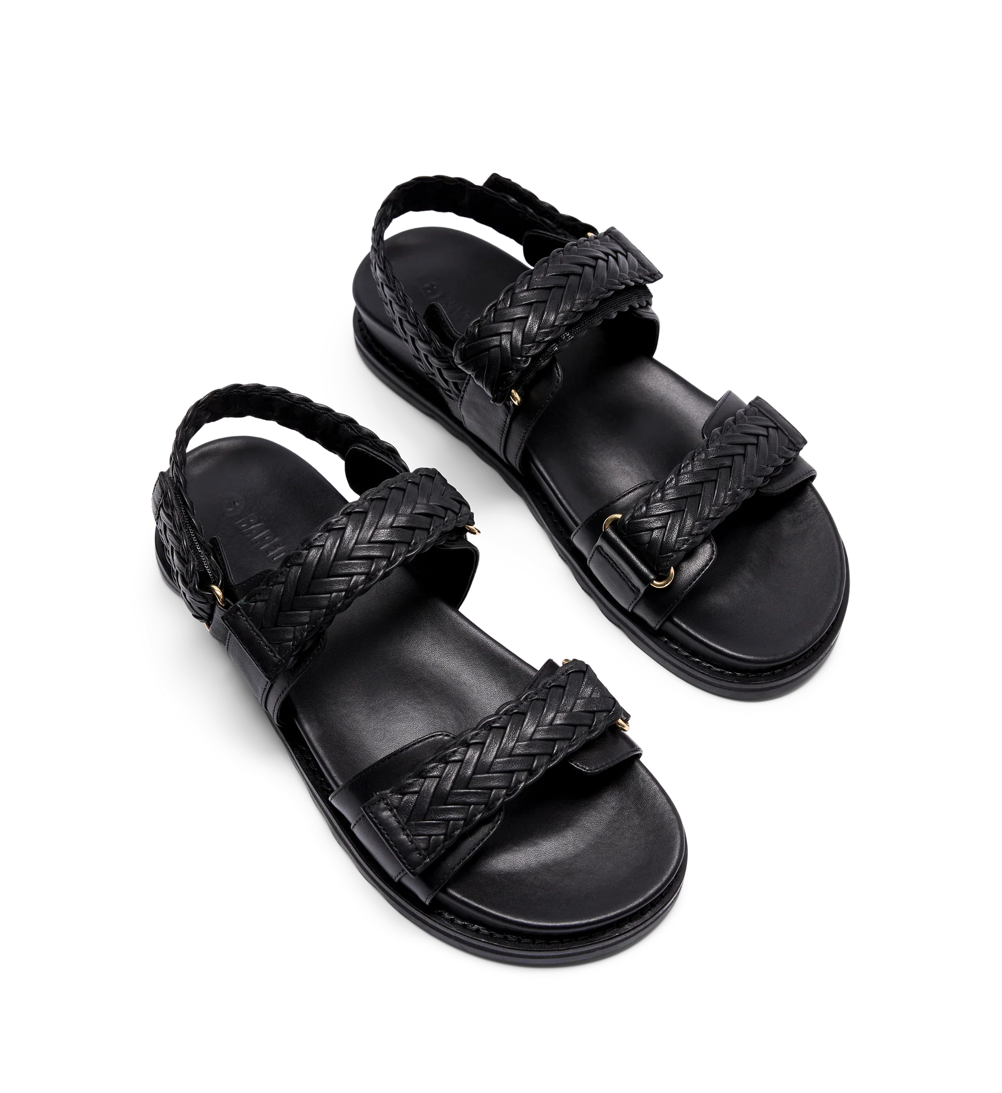 Cygnet Black Leather Chunky Sandals