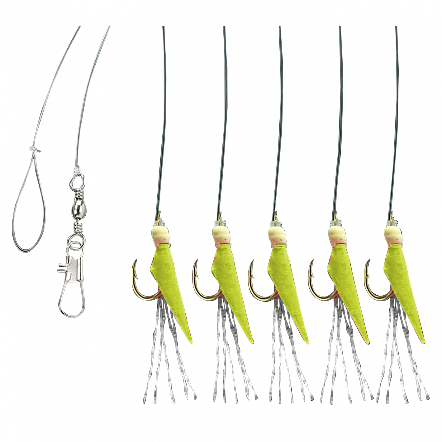 Aquantic Real Skin Vorfach Rig 5 (Chartreuse)