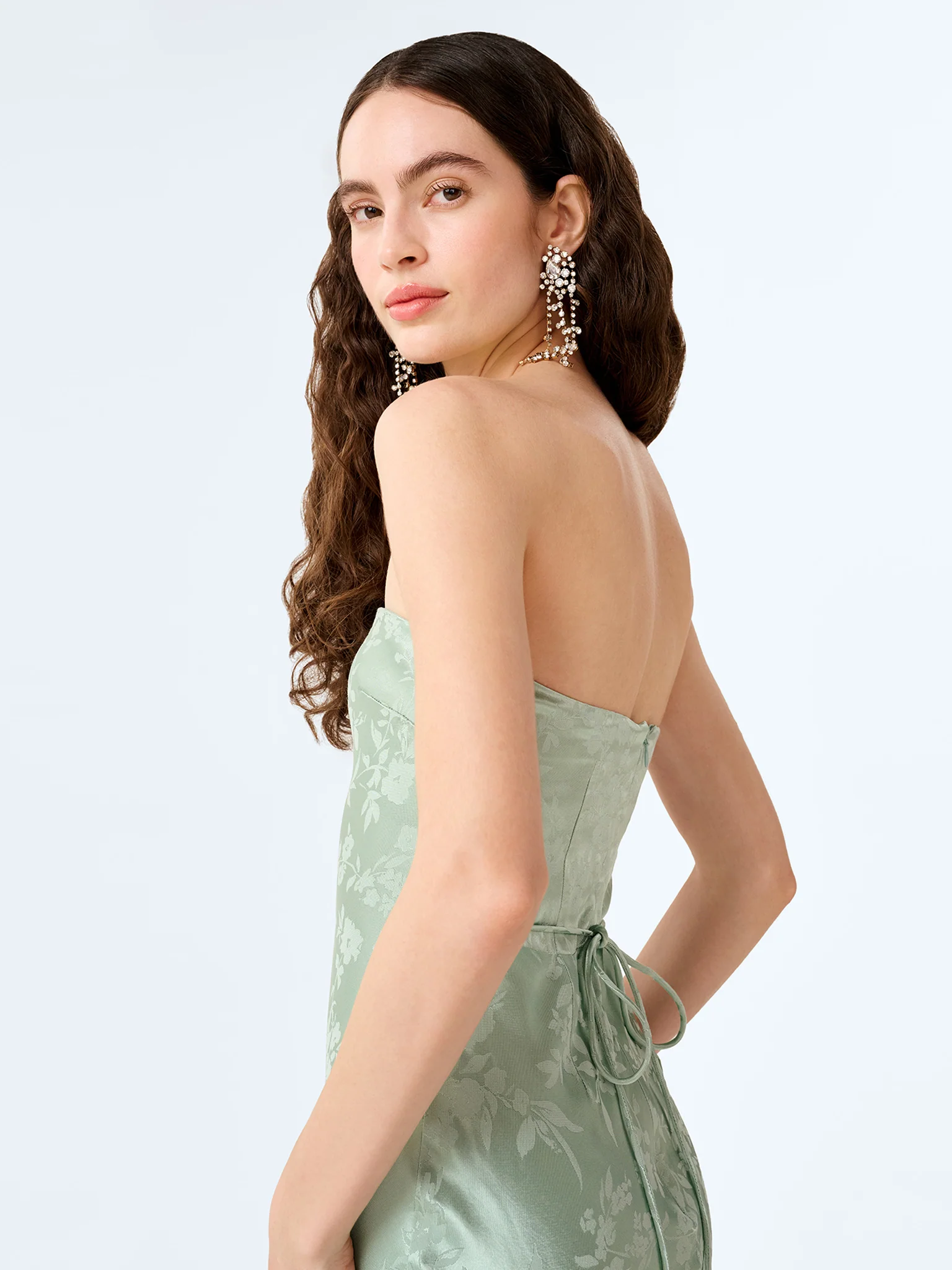 Amdra Jacquard Dress in Sage
