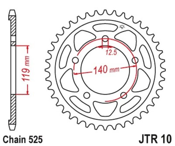 JT. Standard Steel Sprocket - 524 46-ToothRef : JTC01856A / 1074858003