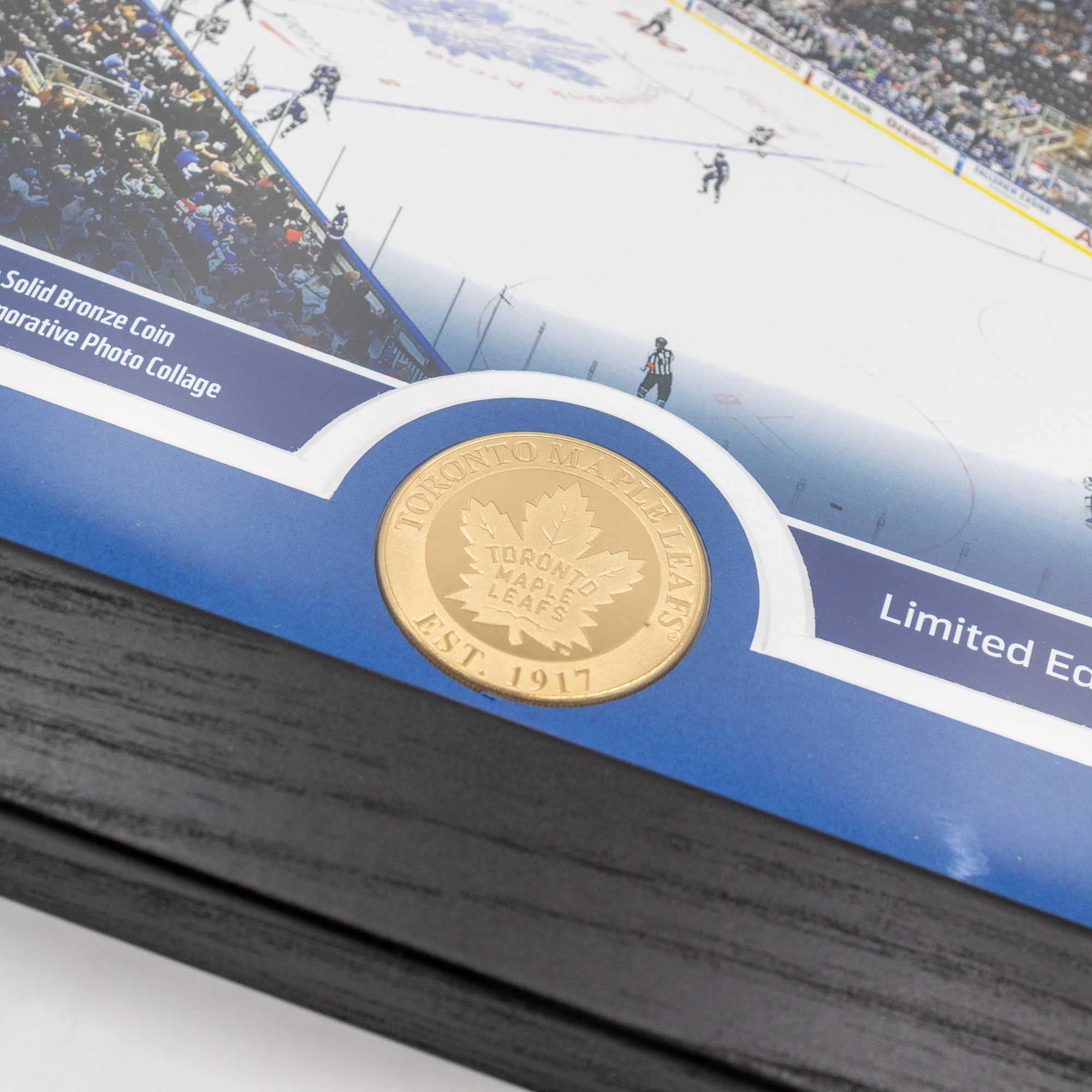 Toronto Maple Leafs 13-Time Stanley Cup Champions Bronze Coin Framed NHL Photo
