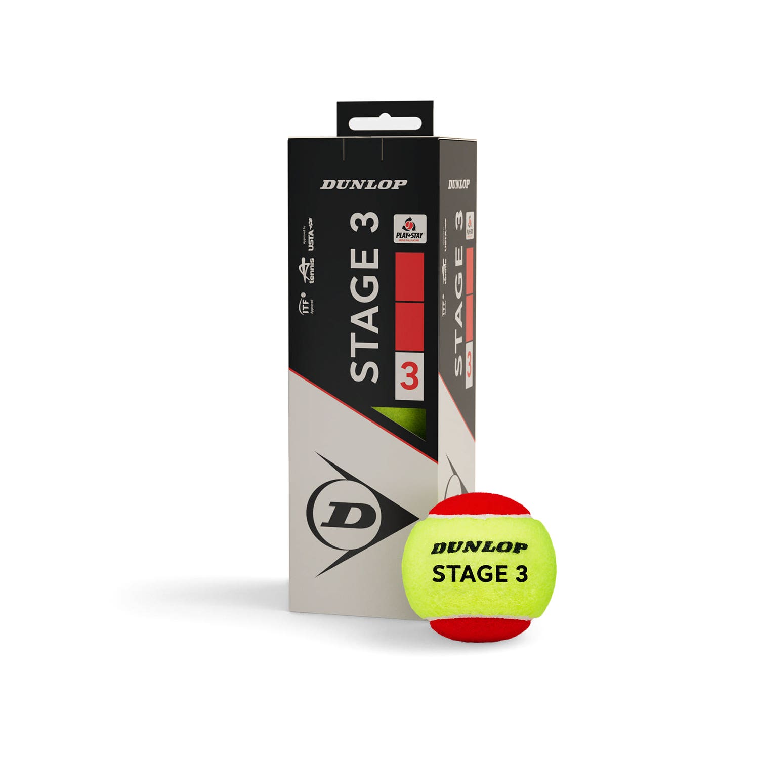 3-BALL CAN DUNLOP STAGE 3 RED