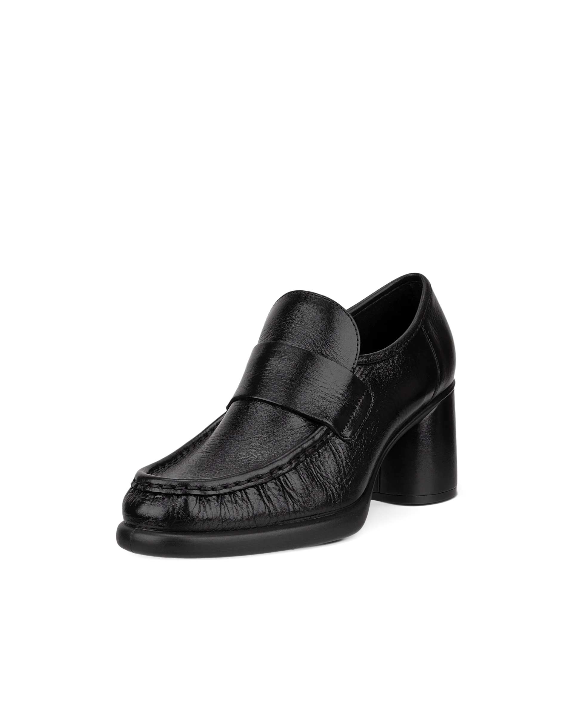ECCO SCULPTED LX 55 Damen Lederloafer mit Blockabsatz Schwarz
