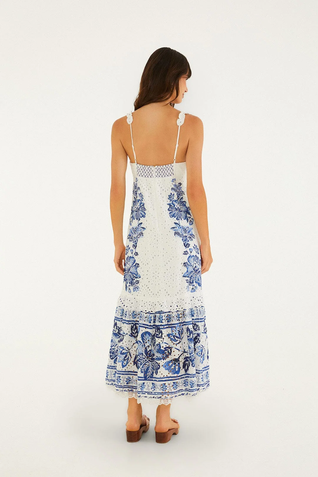 Off-White Beautiful Nature Eyelet Midi Dress