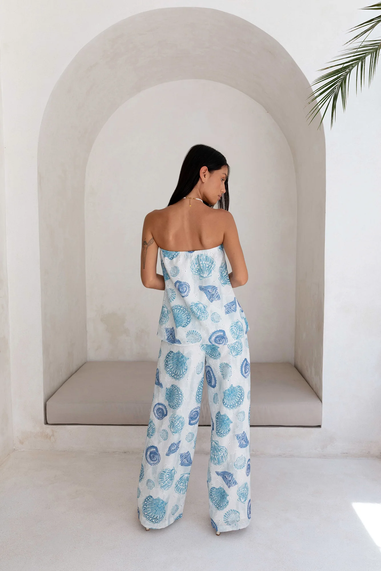 Deep Seas Strapless Top Blue