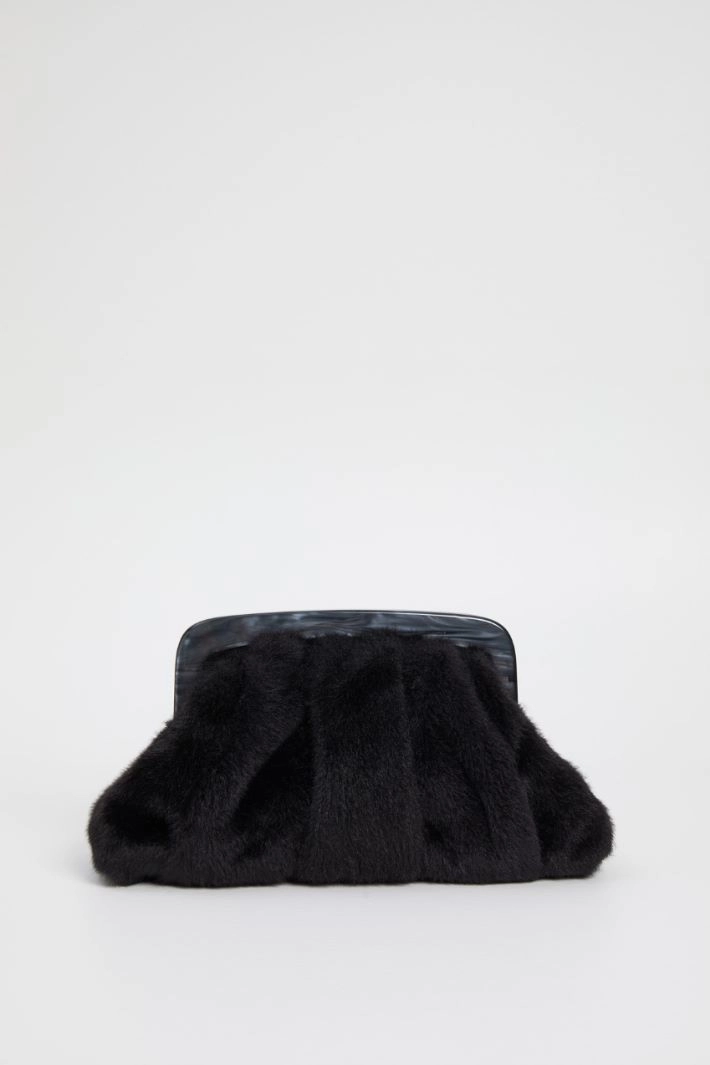 Plush-effect bag - BLACK