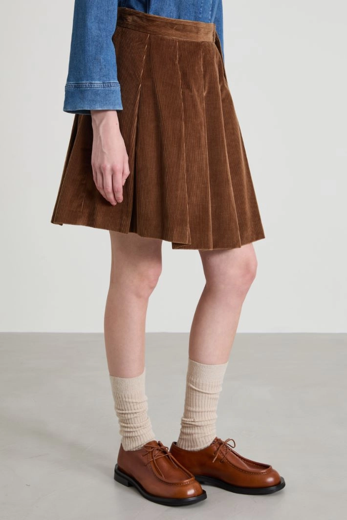 Pleated velvet mini skirt - HAZEL