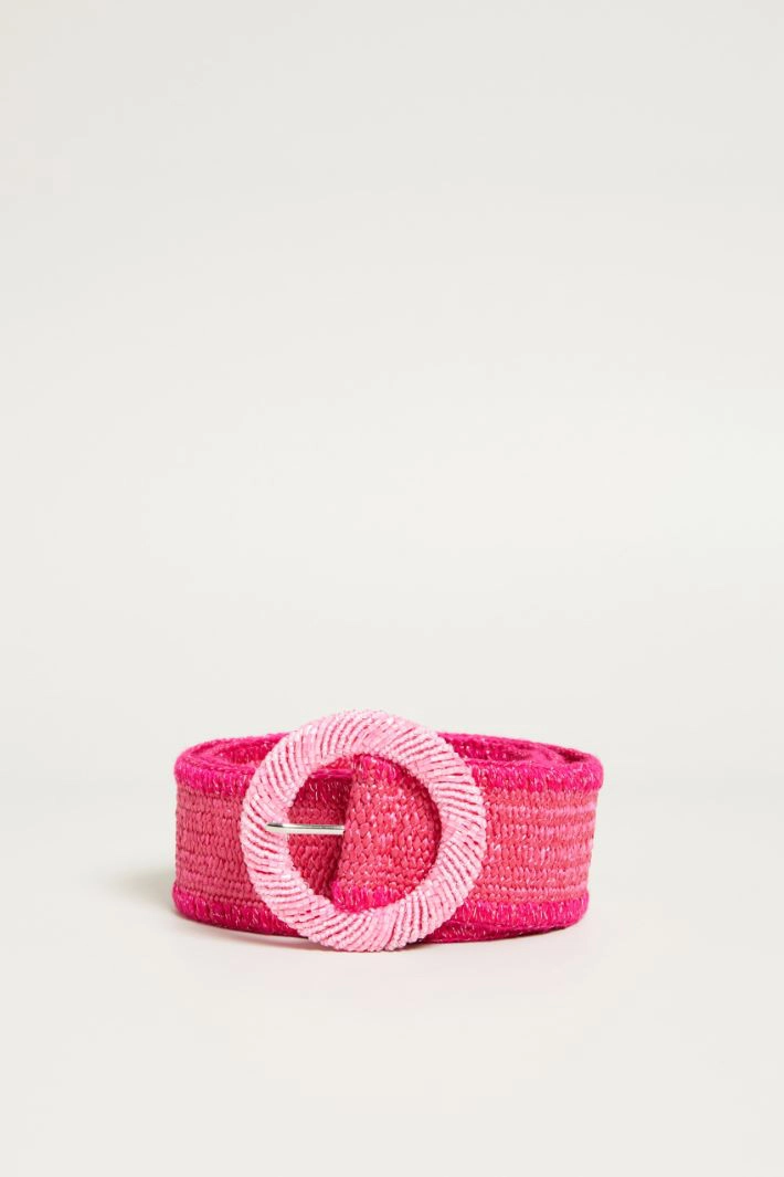 Raffia belt - PINK