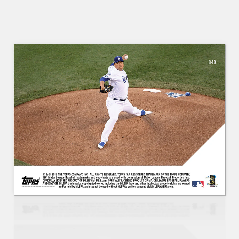 Hyun-Jin Ryu - 10/04/2018 TOPPS NOW® Card 840 - Print Run: 359