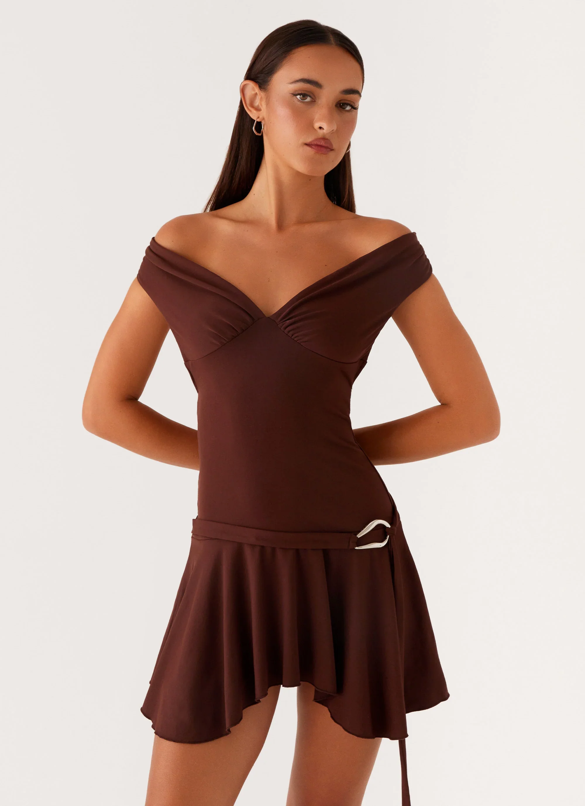 Saffira Mini Dress - Chocolate
