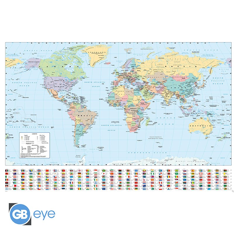 HARPER COLLINS Poster World Map 21 (91.5 x 61cm)