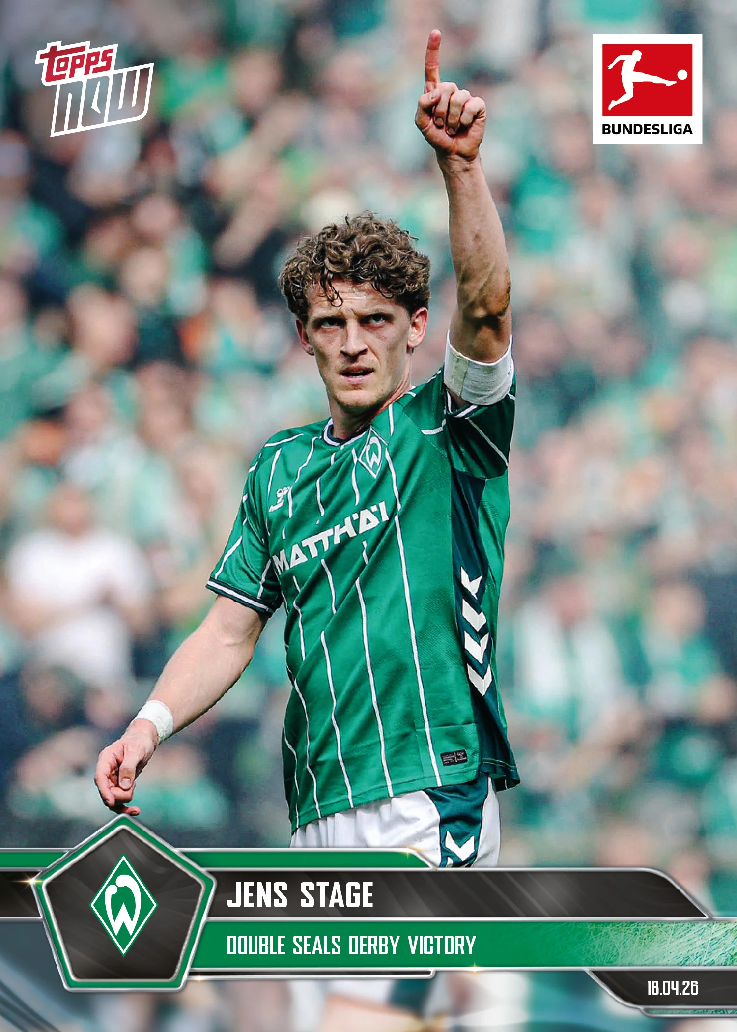 Jens Stage - 2025-26 Bundesliga Topps NOW® - Card 173 - PR: 406