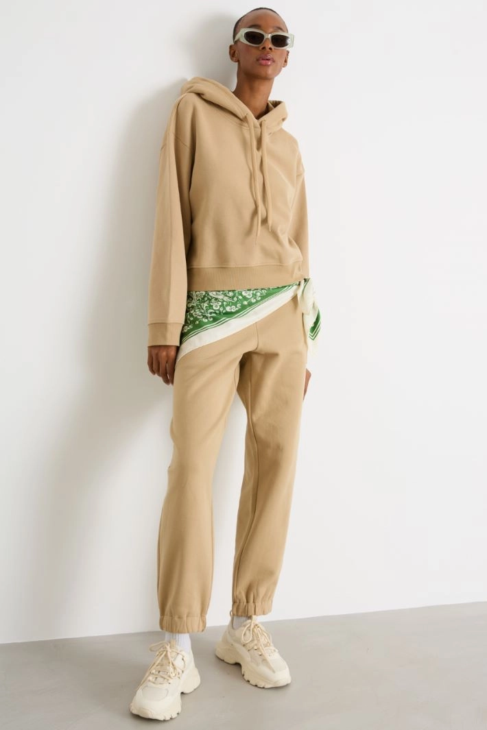 Hooded sweatshirt - CAMEL