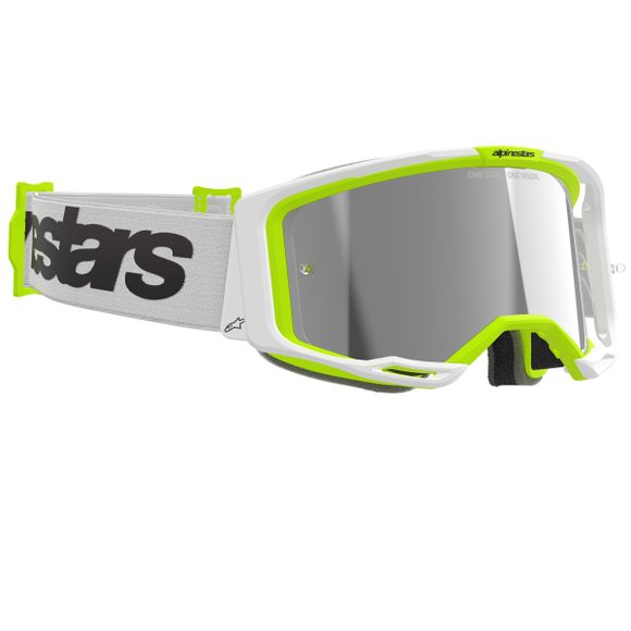 Alpinestars VISION 8 WORDMARK IRIDIUM 2025 cross goggles - White / YellowRef: ap3724 / 5101325-2501-os