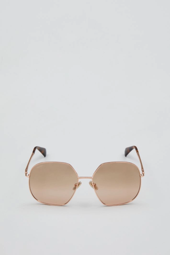 Metal sunglasses - GOLD AMBER