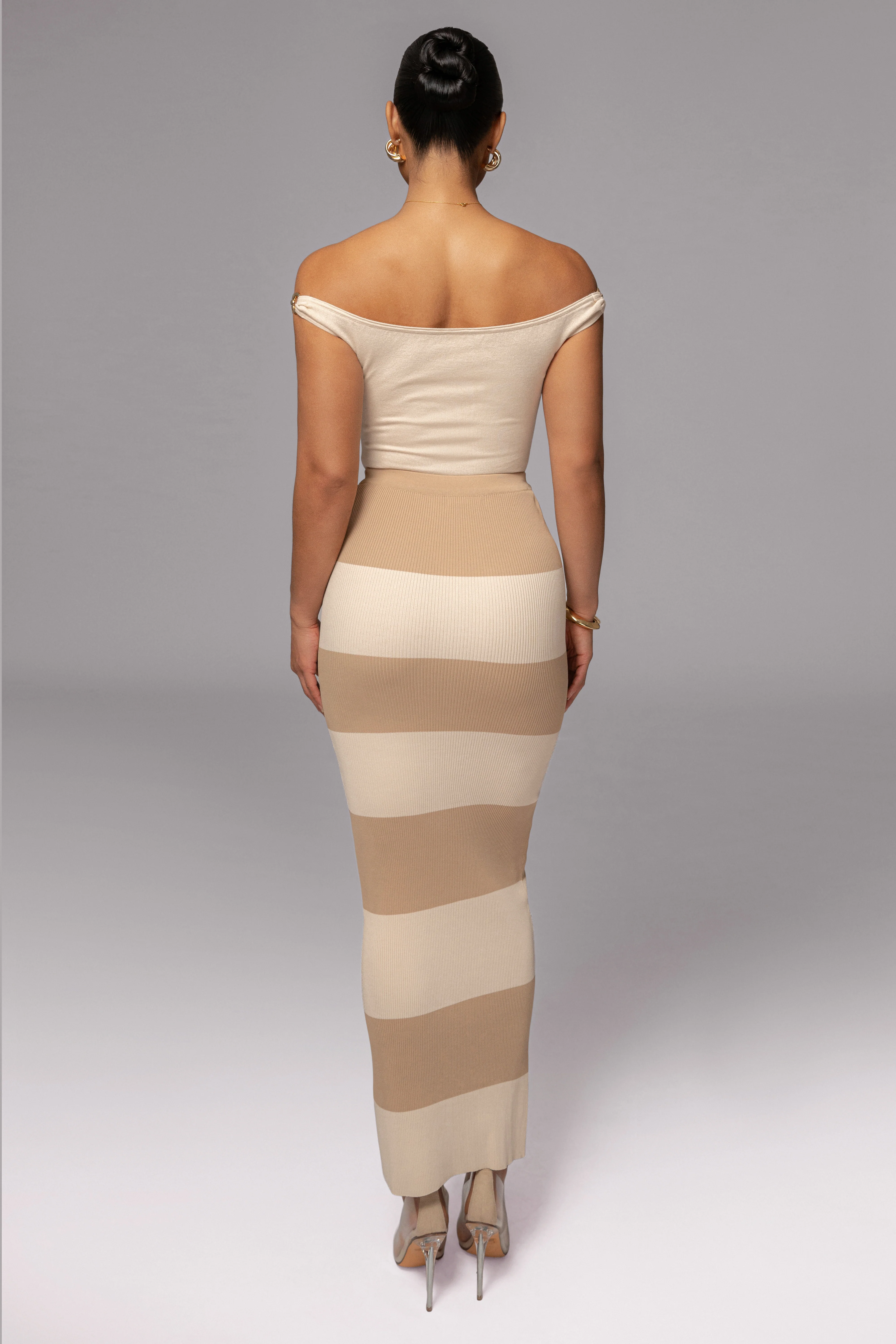 Ivory/Beige Jaide Maxi Knit Skirt