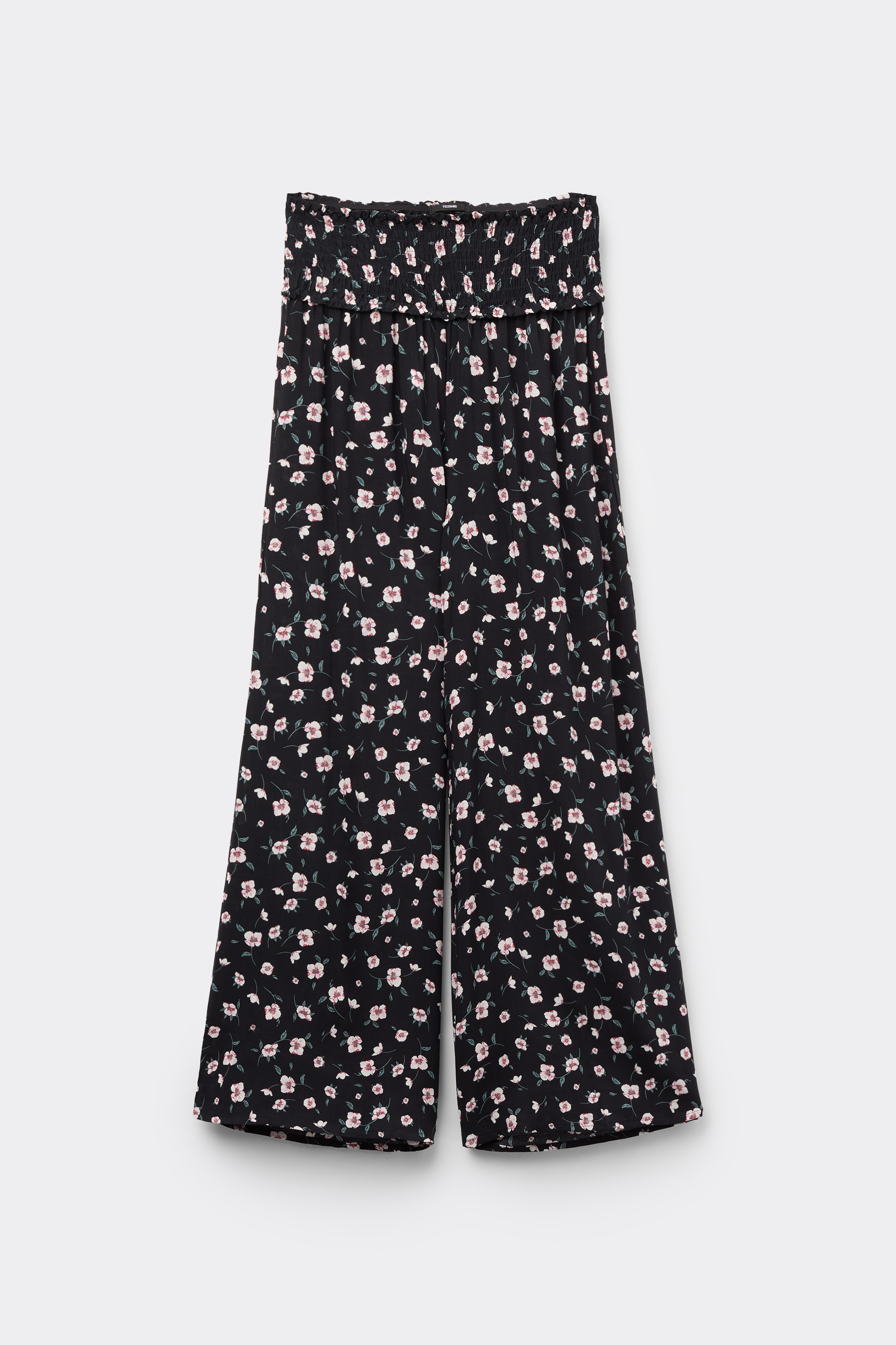 Stitched-Smock Canvas Cropped Trousers