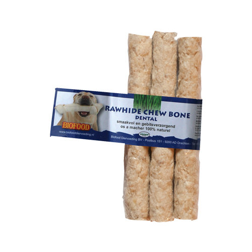 Biofood Chew Bone Rawhide Dental - Roll - Large - 3 x 1 Piece
