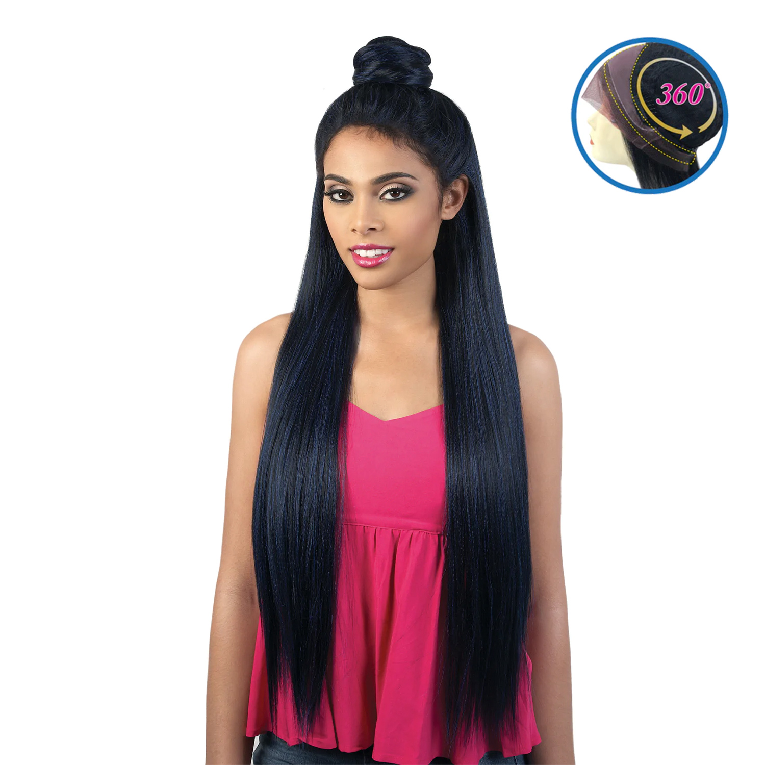 Motown Tress Human Hair Blend Lace Front Wig 360 Lace HB360L.ACE