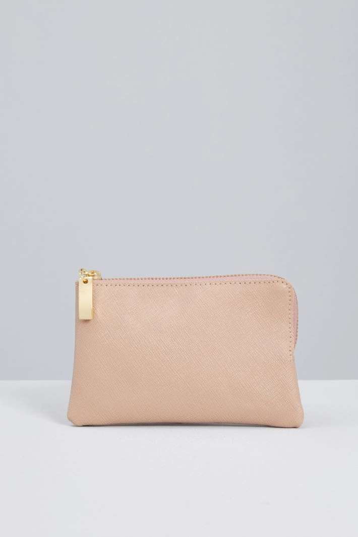 Saffiano effect wallet - POWDER PINK