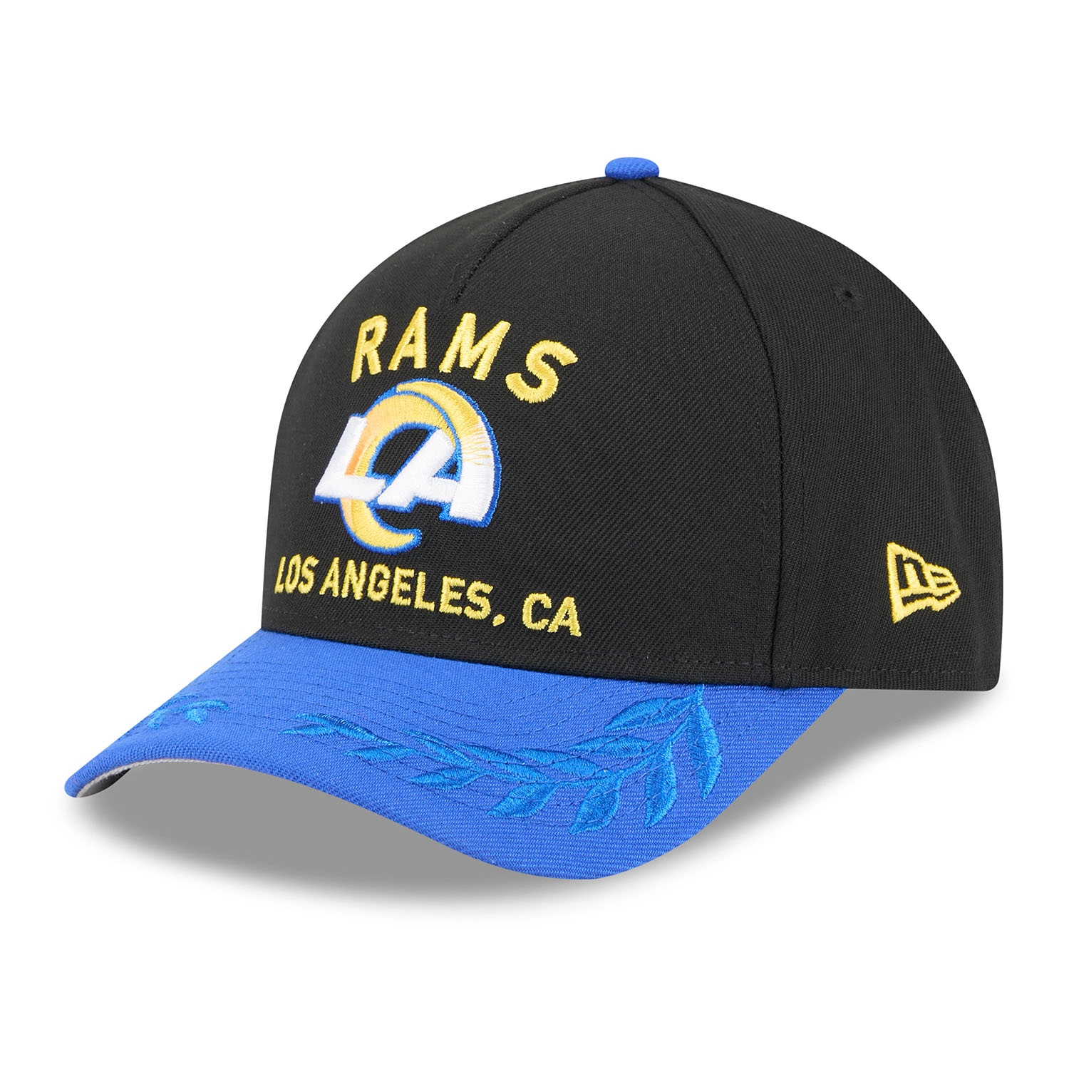 Los Angeles Rams 2025 NFL Draft 9FORTY M-Crown A-Frame Snapback Cap Black