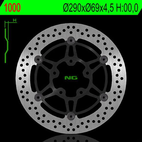 Round NG floating brake discRef: NGD00225A / 1024250