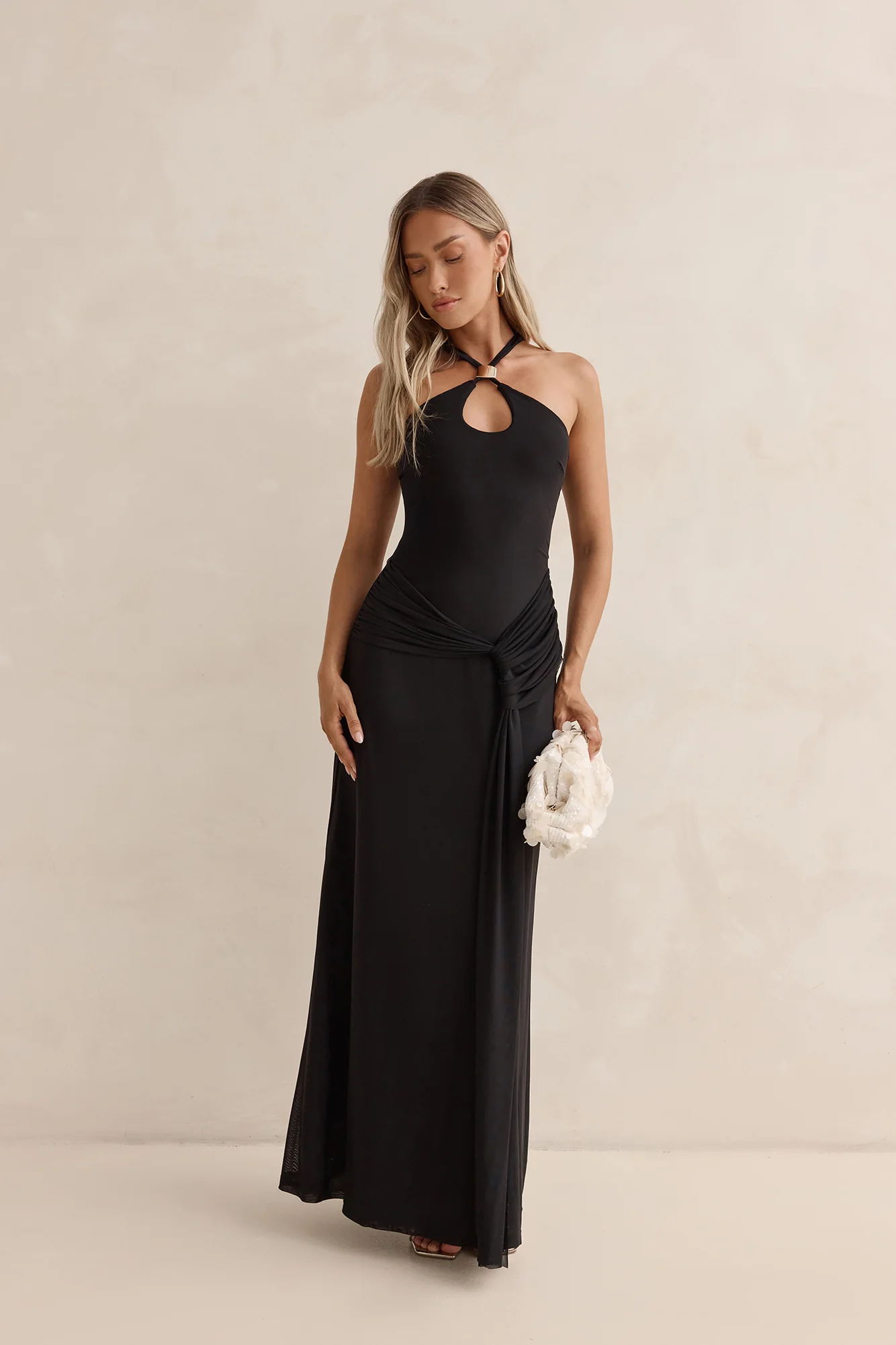 Lost In Dreams Mesh Maxi Dress Black