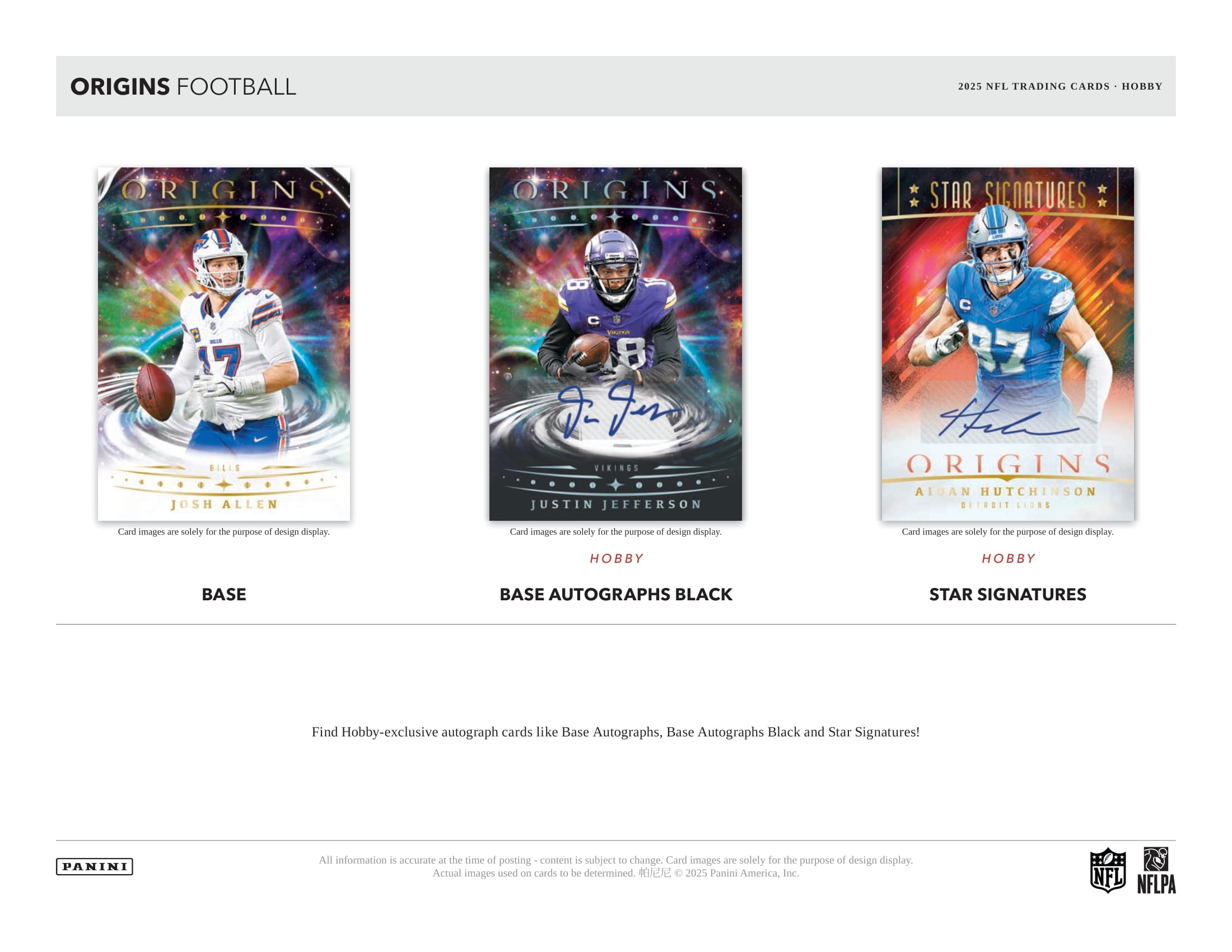 2025 Panini Origins Football NFL Hobby Box