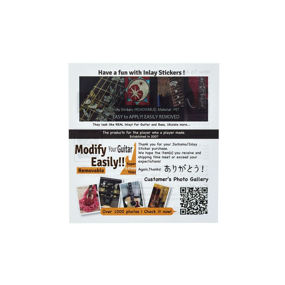 Jockomo Hummingbird Inlay Sticker – Thomann Ireland