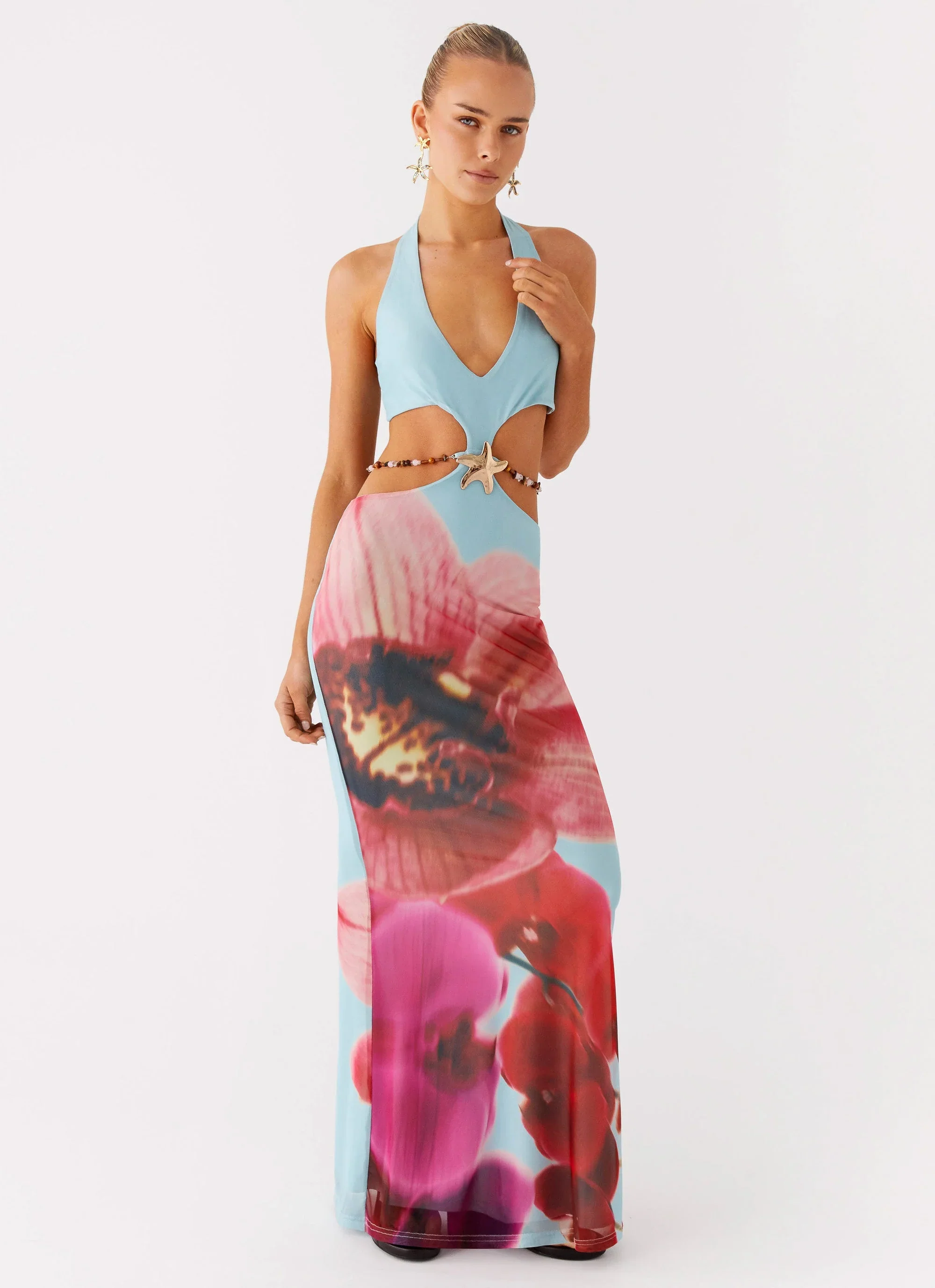 Time To Dance Maxi Dress - Turquoise Bloom