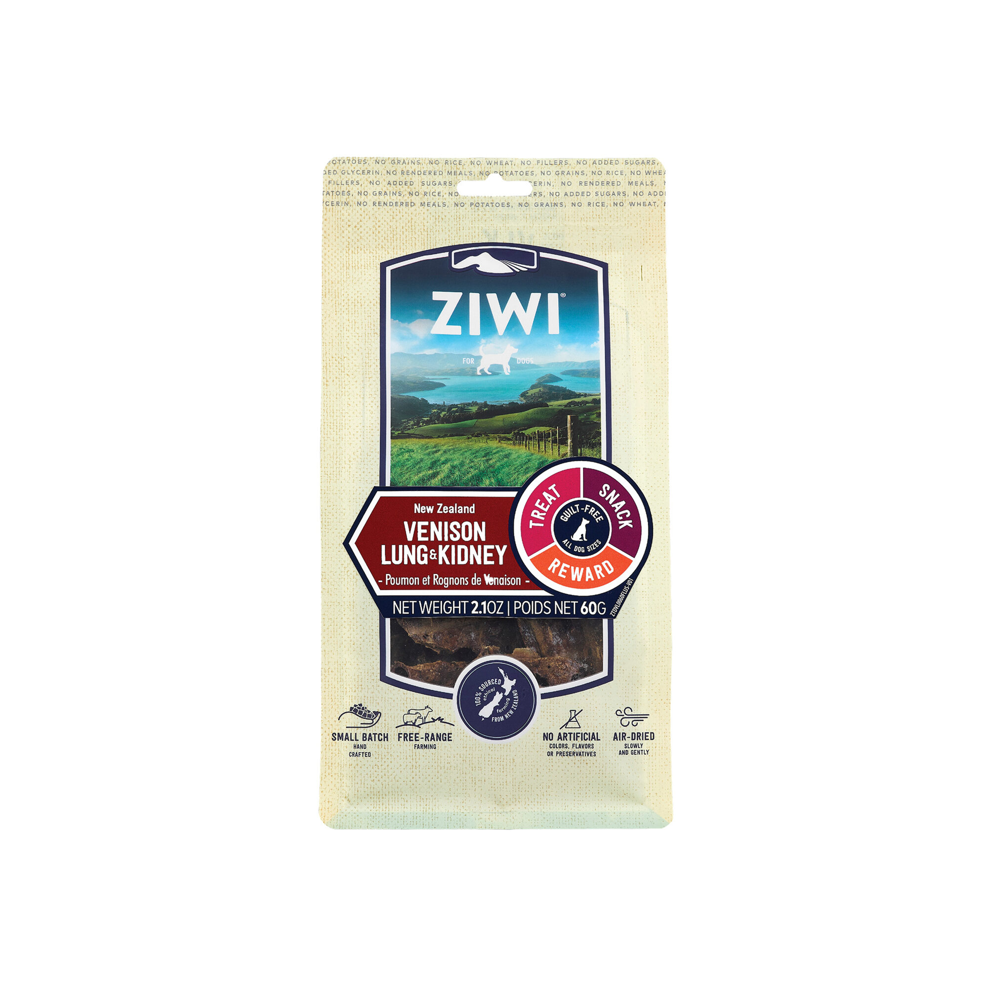 ZIWI Peak Dog Treats - Venison Lung & Kidney - 60g