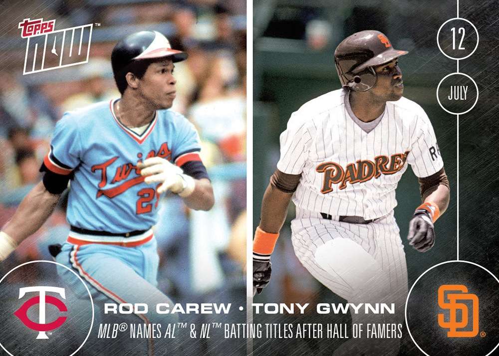 Rod Carew/Tony Gwynn - 7/12/16 TOPPS NOW® Card 248 - Print Run: 693