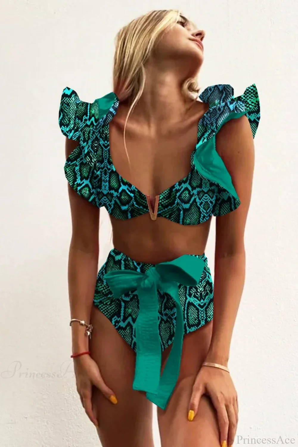 Print Push Up High Waist Bikini Set