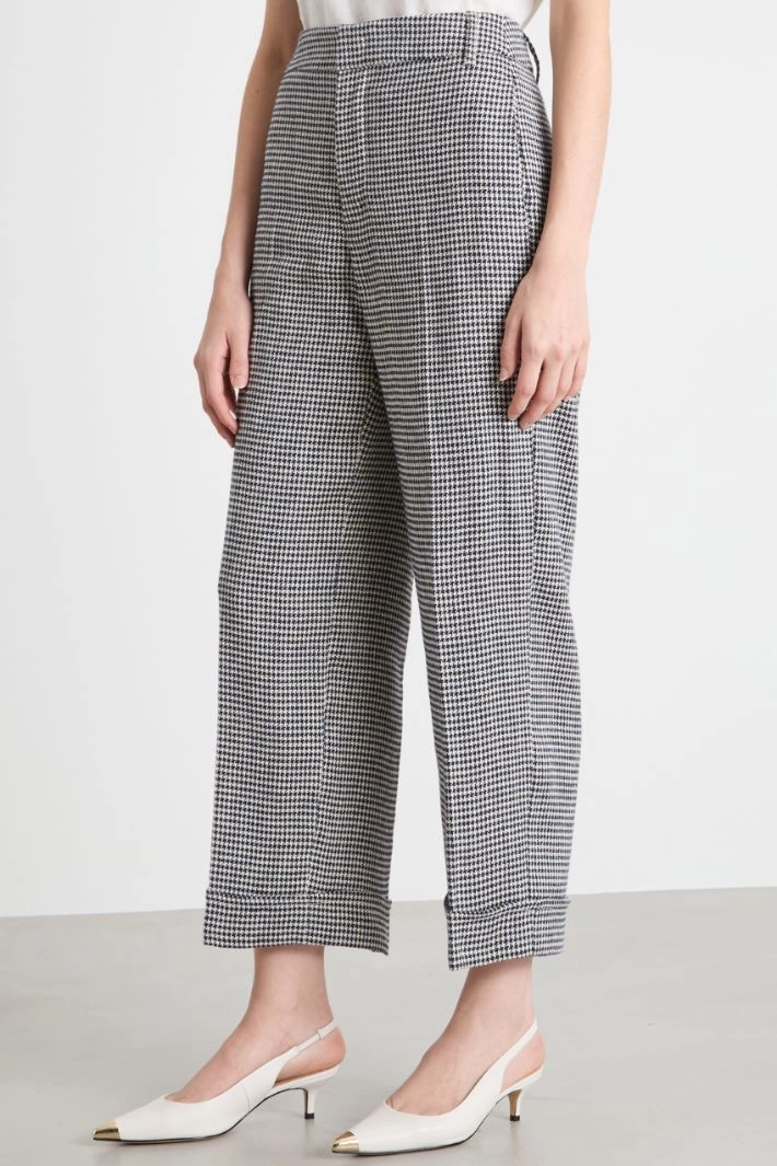 Houndstooth trousers - WHITE BLUE