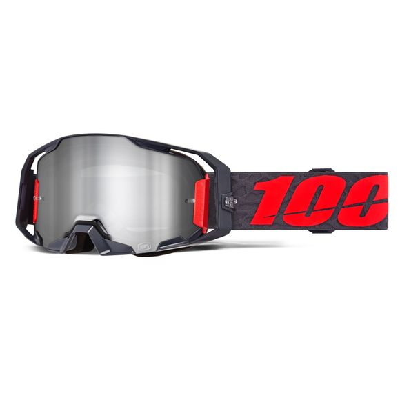 Masque cross 100% ARMATIC TURO - Ecran Mirror Silver 2026 - Noir / RougeRef : CE1569 / 50060-00014