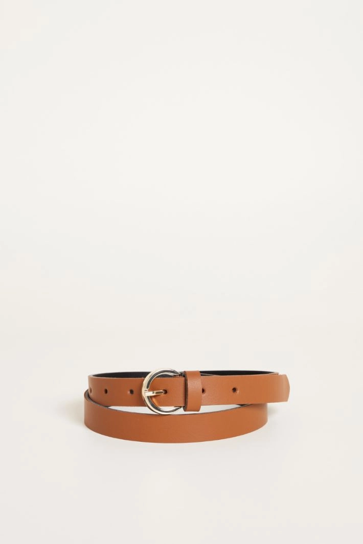 Leather belt - BROWN