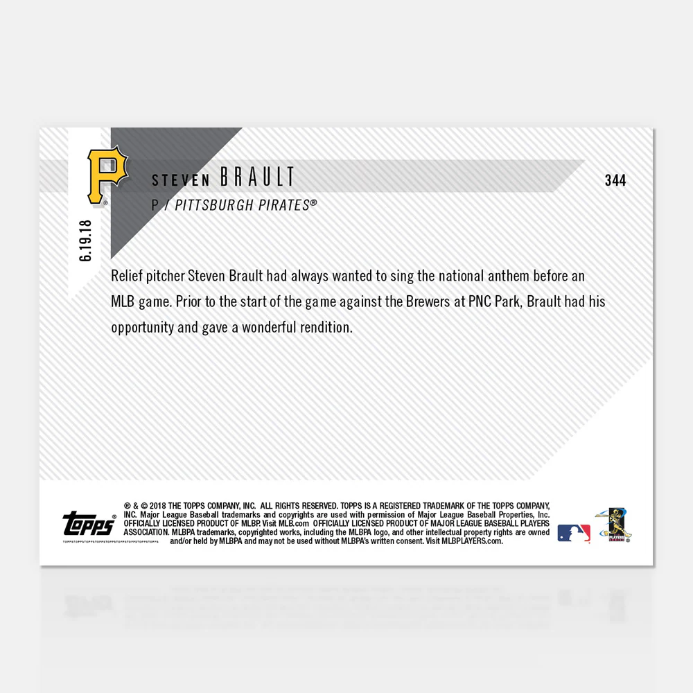 Steven Brault - 06/19/2018 TOPPS NOW® Card 344 - Print Run: 221
