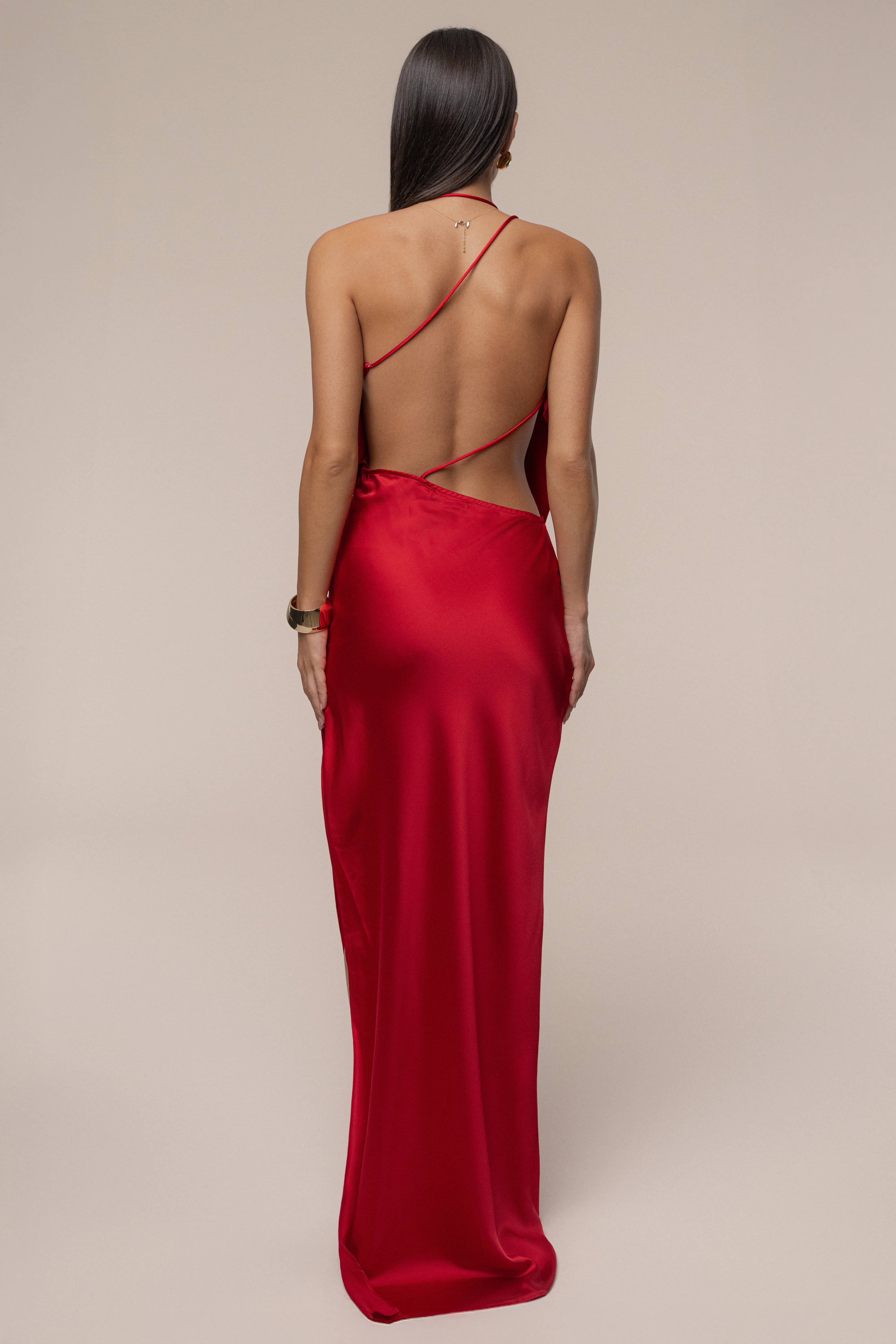 Red Delmara Cowl Maxi Dress