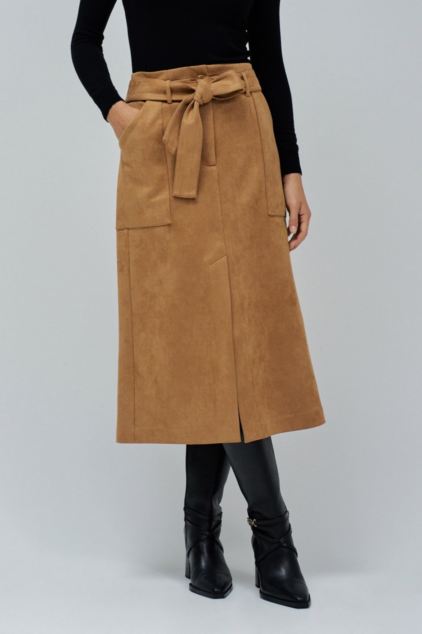 MIDI SUEDE SKIRT