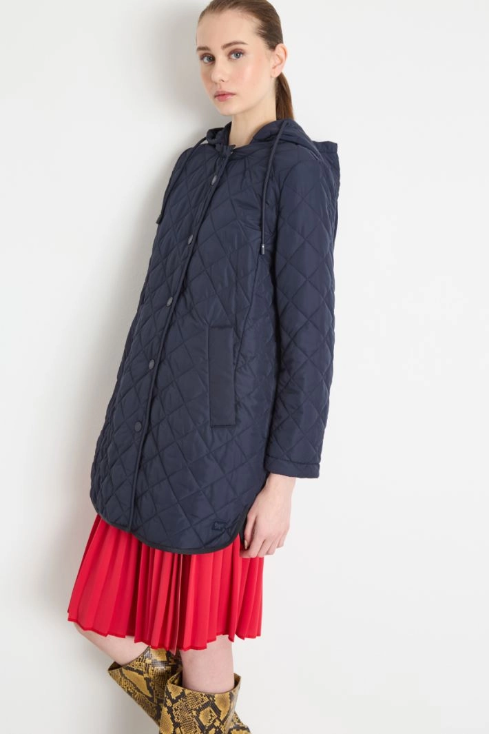 Padded parka in water-repellent fabric - BLUE
