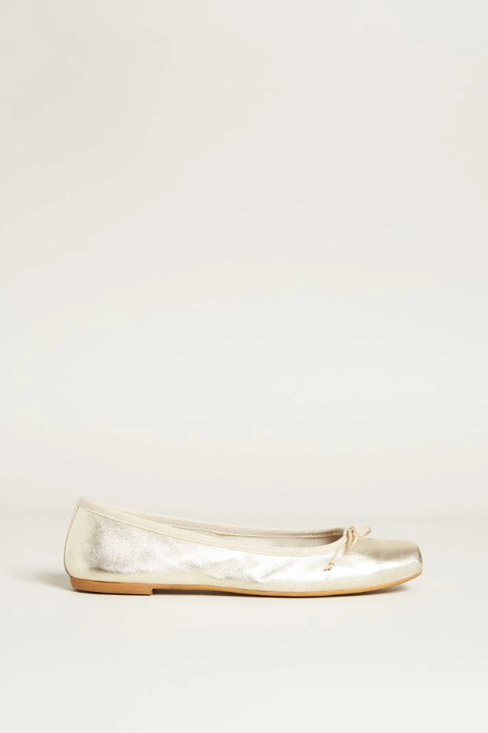 Leather ballerinas - GOLD