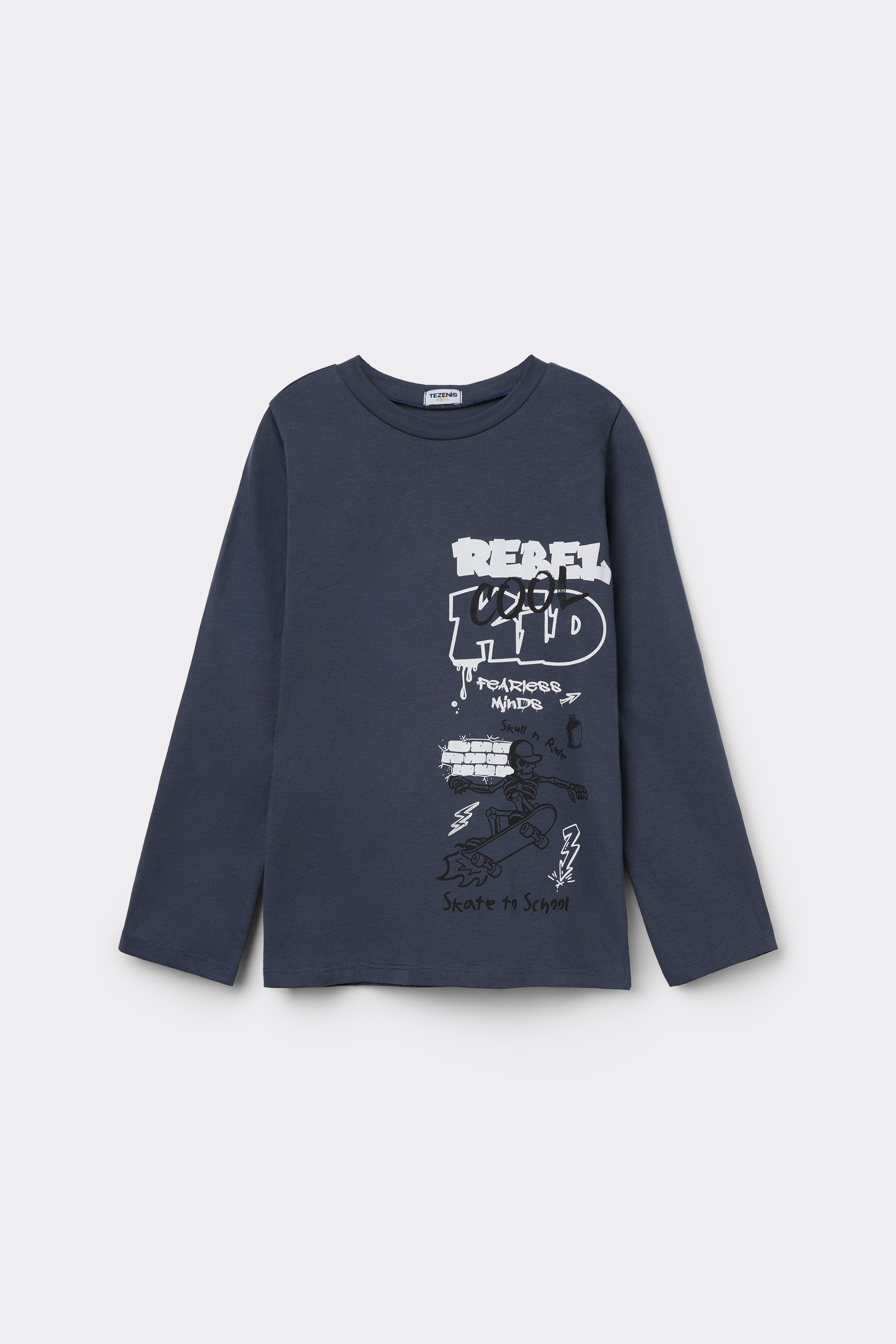 Boys’ Long Sleeve Printed Cotton Top