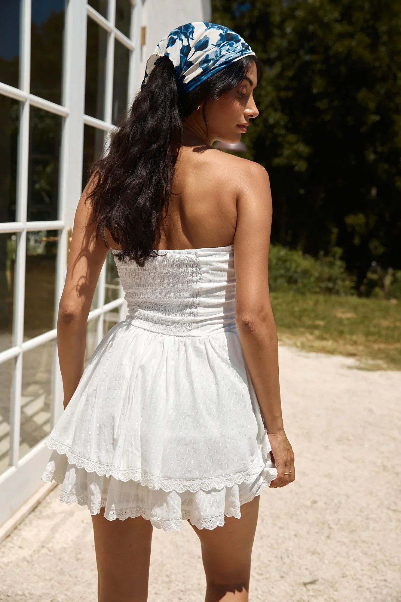 Country Darling Strapless Mini Dress White