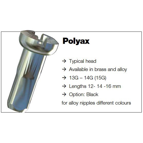 Sapim Polyax Brass Nipple 2 mm - black
