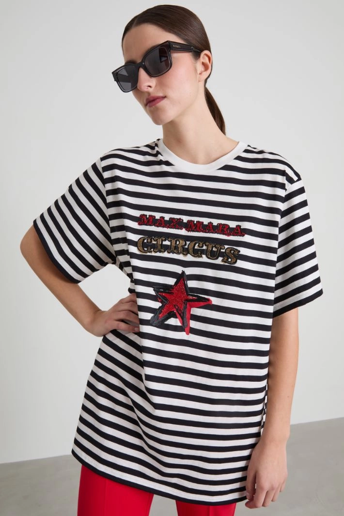 Oversized sequinned T-shirt - BLACK WHITE